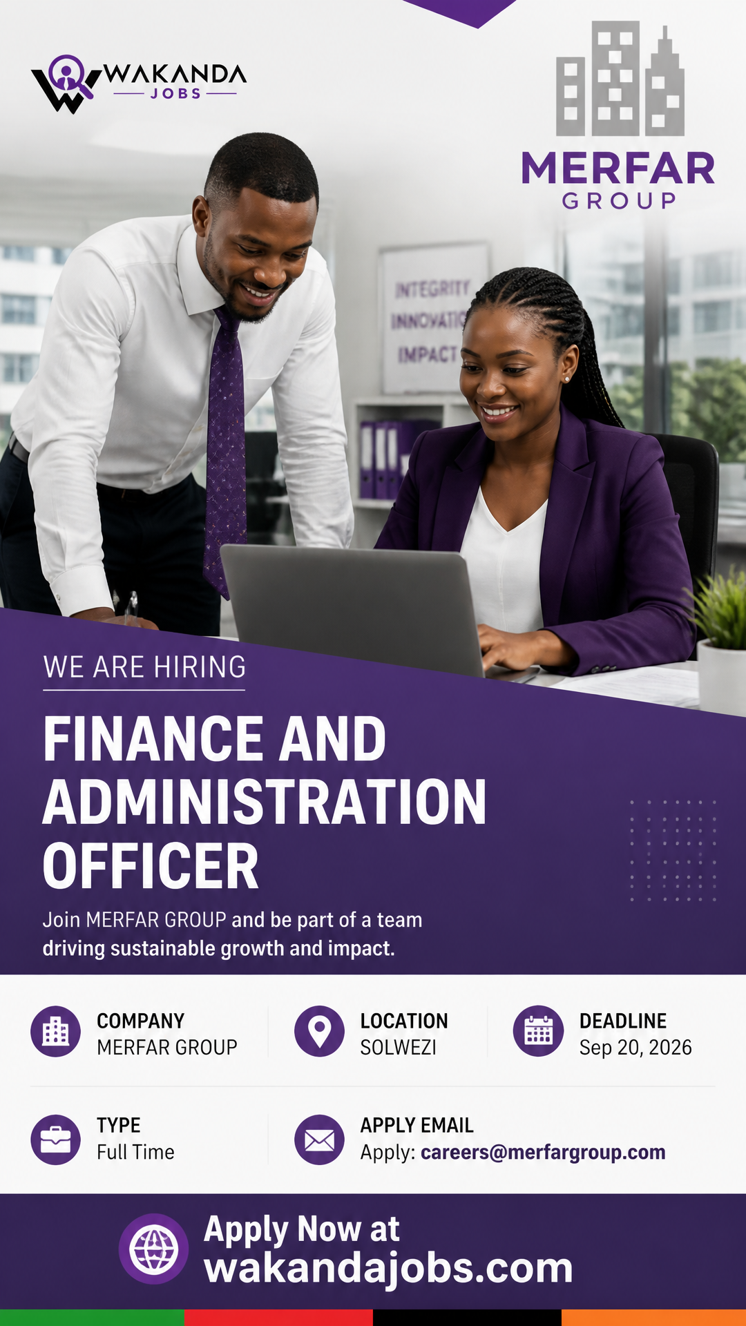 FINANCE AND ADMINISTRATION OFFICER
