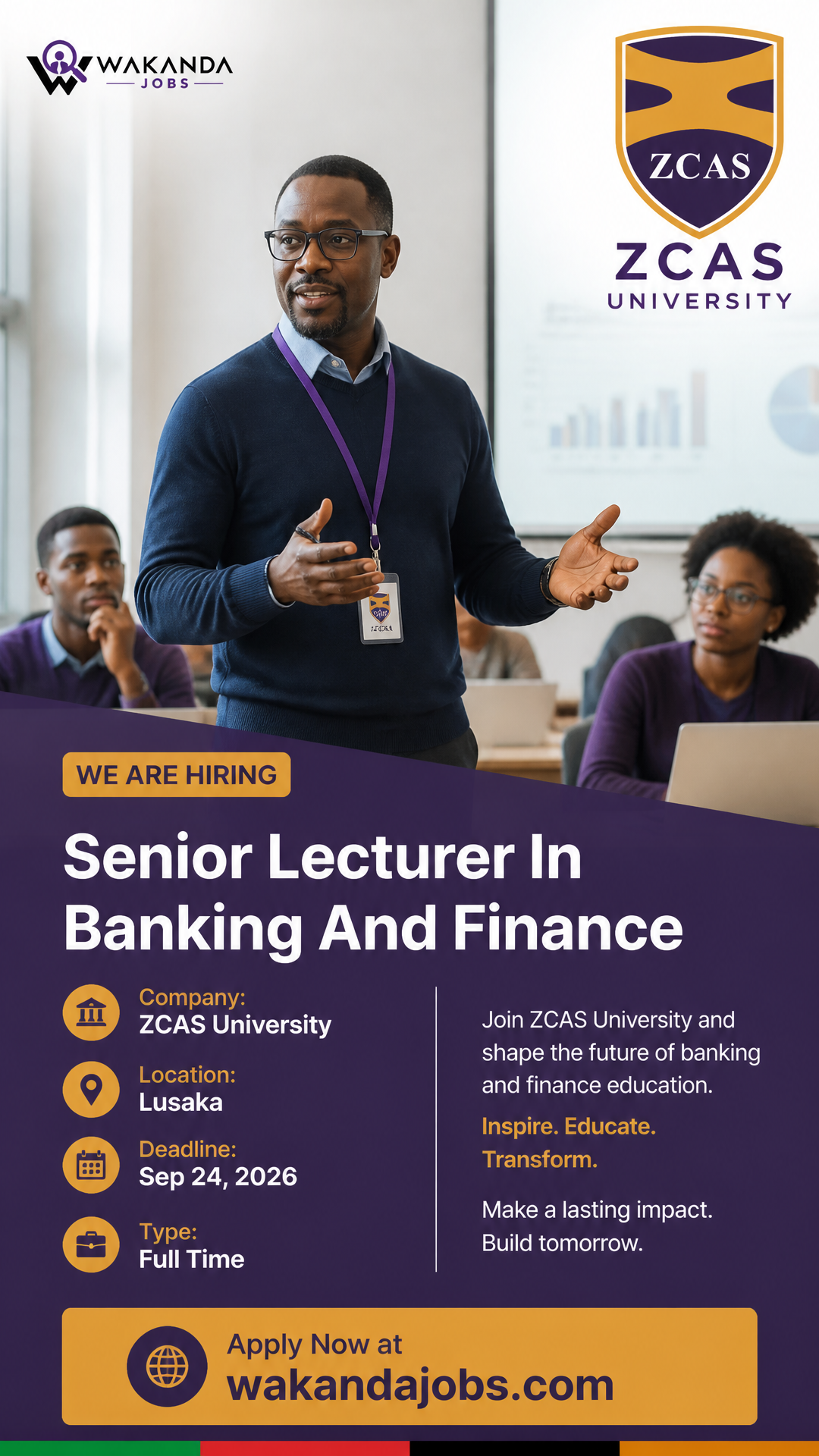 Senior Lecturer In Banking And Finance