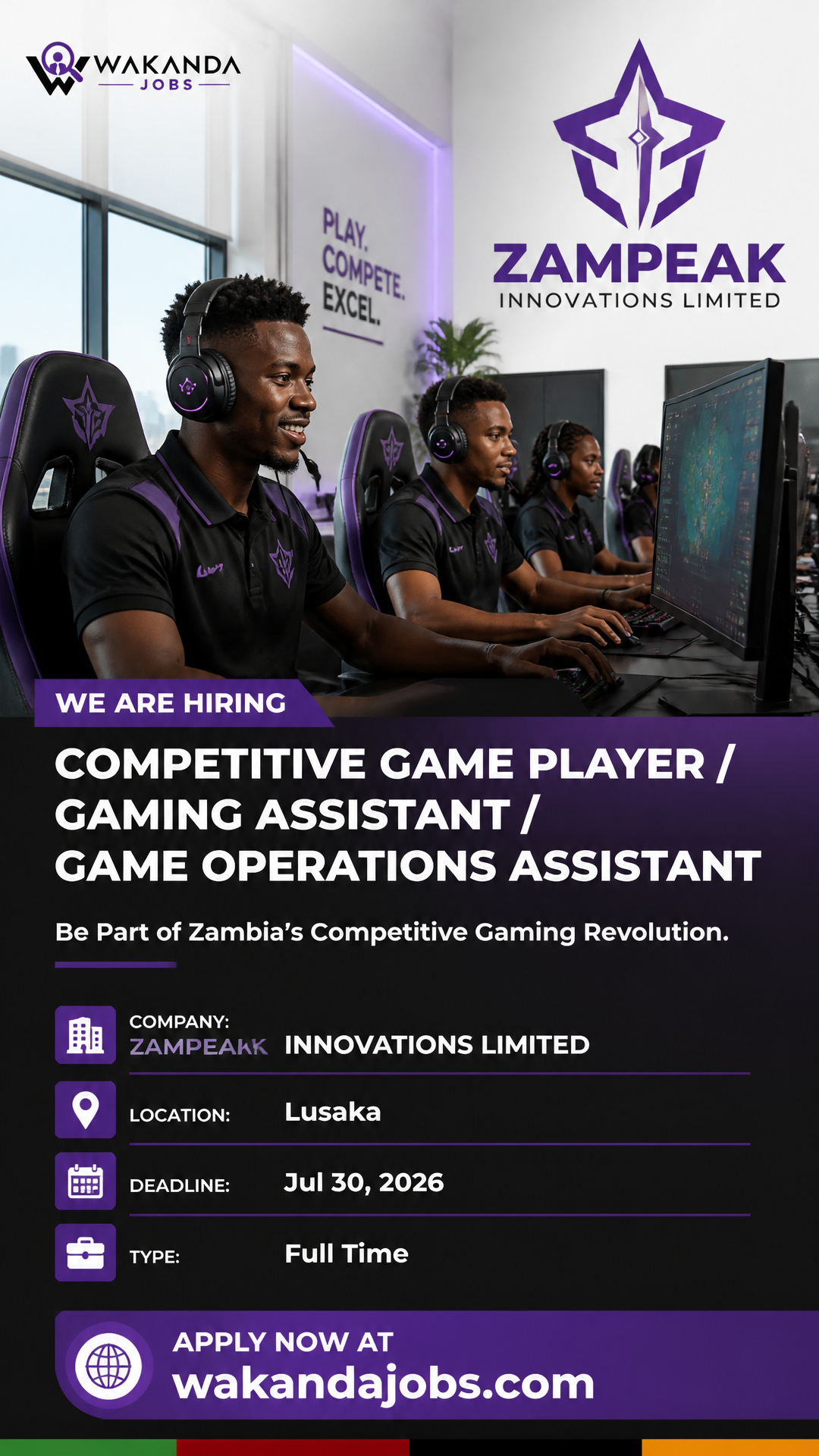 Competitive Game Player / Gaming Assistant / Game Operations Assistant