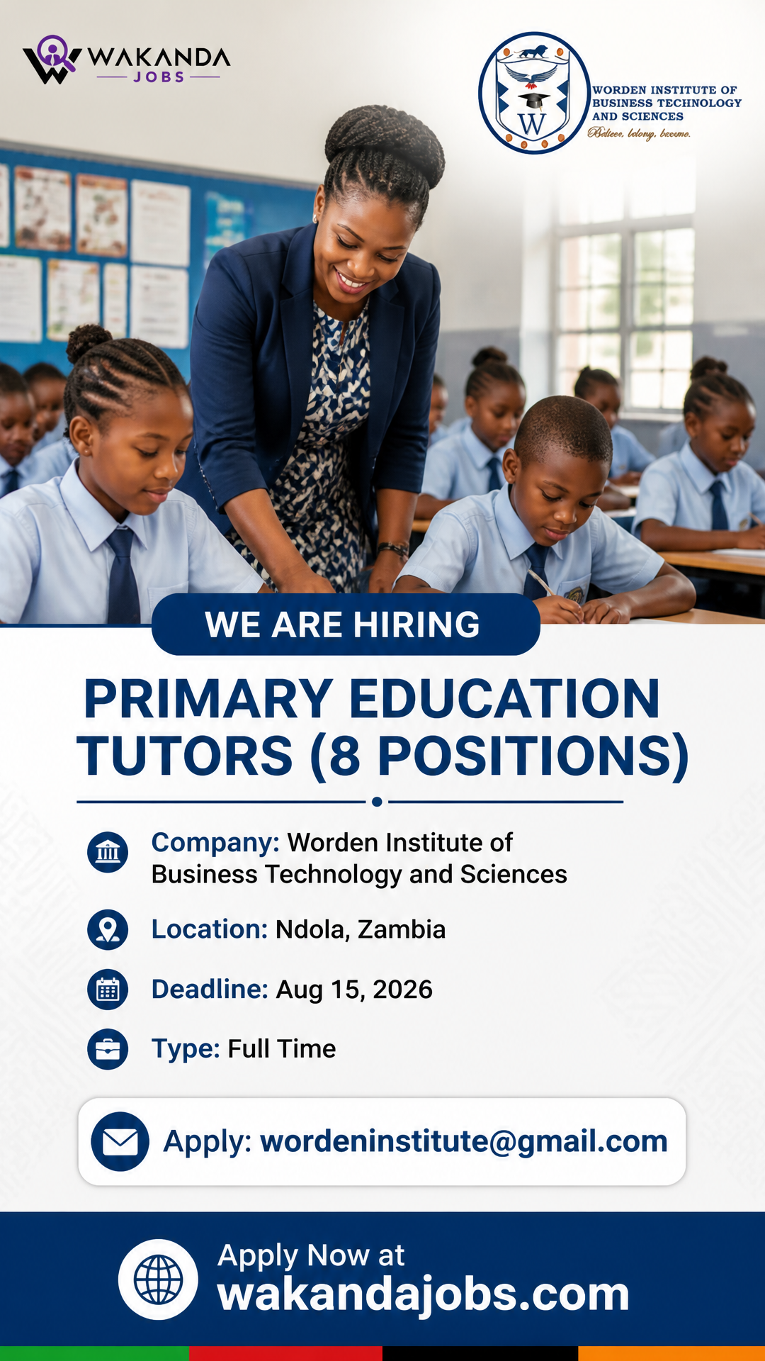 Primary Education Tutors (8 Positions)