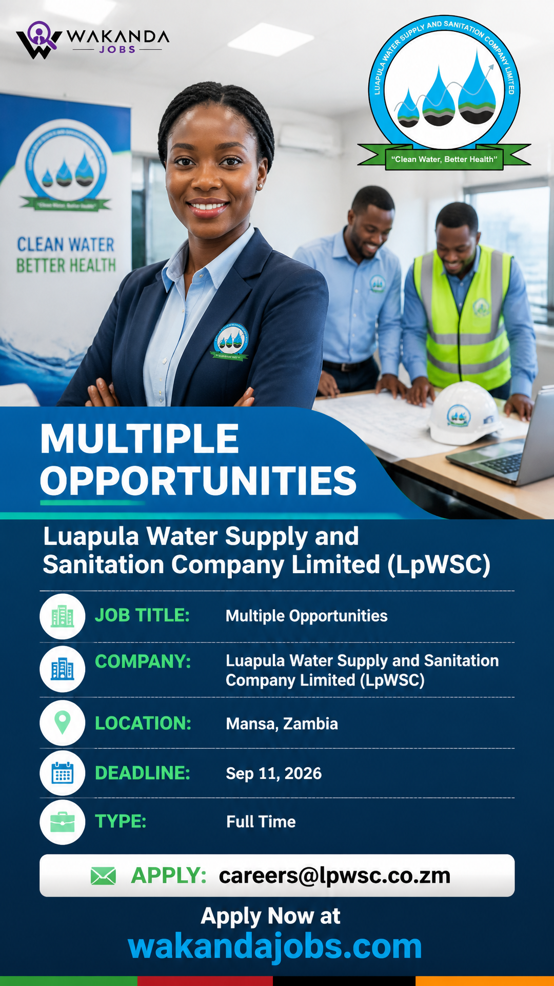Job Vacancies at Luapula Water Supply and Sanitation Company Limited
