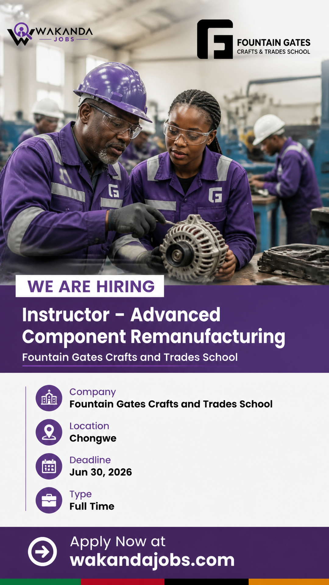 Instructor – Advanced Component Remanufacturing