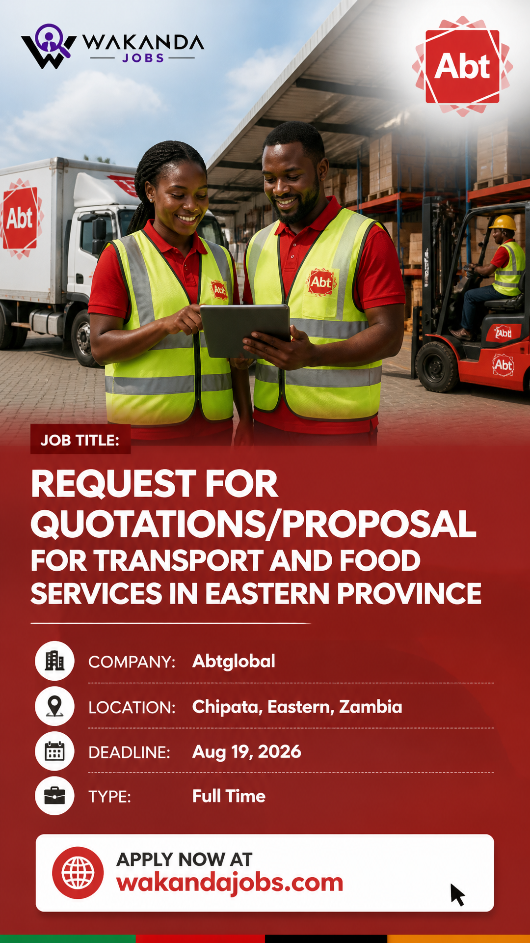 REQUEST FOR QUOTATIONS/PROPOSAL FOR TRANSPORT AND FOOD SERVICES IN EASTERN PROVINCE